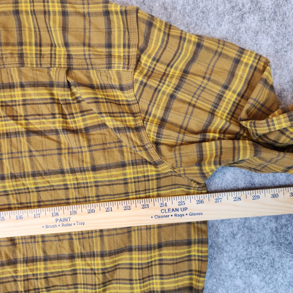 Carhartt Rugged Flex‎ Shirt Men XL Yellow Flannel Plaid Relaxed Fit Workwear - Picture 9 of 9